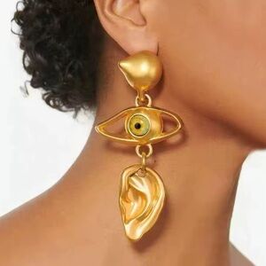 Schiaparelli Style Anatomical Dangle Earrings